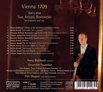 Hana Blažíková, Petr Wagner, Ensemble Tourbillon - Vienna 1709: Baldassari, Ariosti, G.B. Bononcini, Fux (2014)