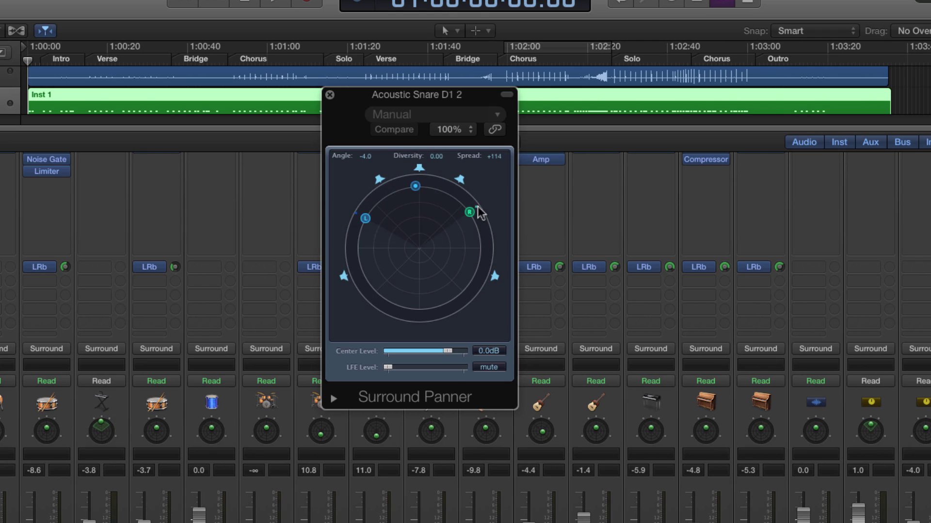 is there a mixing window in logic pro x