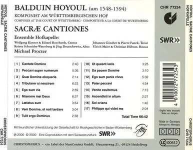 Michael Procter, Hofkapelle - Balduin Hoyoul: Sacrae cantiones (2000)