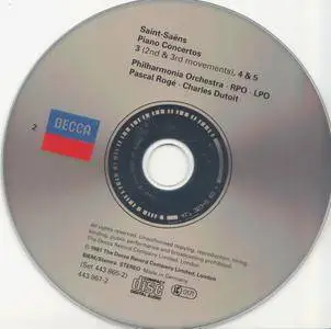 Saint-Saëns - Piano Concertos 1-5 - Pascal Rogé, Charles Dutoit (1981) {2CD Set Decca 443 865-2 rel 1995}