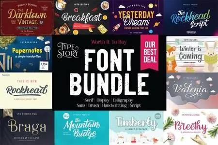 Worth It Font Bundle - 11 Premium Fonts