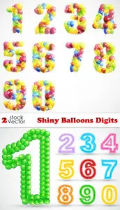 Vectors - Shiny Balloons Digits