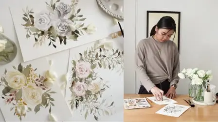 Roses Watercolor in Vintage Tones