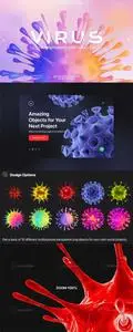 3D Virus Illustrations - Transparent PNG Objects