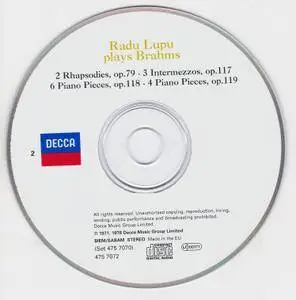 Radu Lupu - Radu Lupu Plays Brahms (2006) {3CD Set Decca 475 7070 rec 1971-1981}