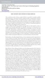 The Content and Context of Hate Speech: Rethinking Regulation and Responses