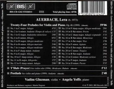 Vadim Gluzman, Angela Yoffe - Lera Auerbach: 24 Preludes for Violin & Piano; T'filah; Postlude (2003)