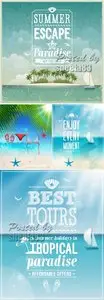 Tropical Paradise Backgrounds Vector