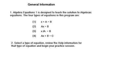 Algebra Equations 1 v3.0.0