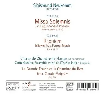 Jean-Claude Malgoire, La Grande Écurie et la Chambre du Roy - Neukomm: Missa Solemnis & Requiem (2018)