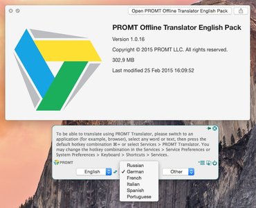 PROMT Offline Translator English Pack 1.0.16 Mac OS X