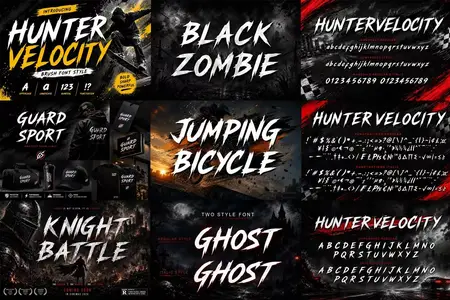 Hunter Velocity - Bold and Energetic Brush Font