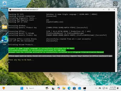 Windows 11 AIO 16in1 24H2 Build 26100.4061 (No TPM Required) With Office 2024 Pro Plus Multilingual Preactivated May 2025