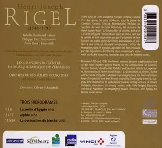 Olivier Schneebeli, Orchestre des Folies Françoises - Rigel: La Sortie d'Egypte, Jephté, La destruction de Jéricho (2006)