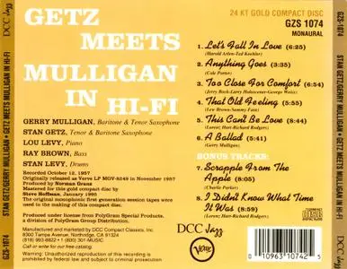 Stan Getz & Gerry Mulligan - Getz Meets Mulligan In Hi-Fi (1957) {Verve--DCC Jazz, GZS-1074 rel 1995}