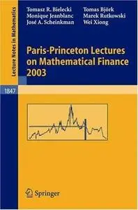 Paris-Princeton Lectures on Mathematical Finance 2003 
