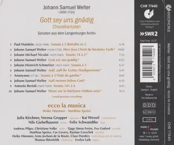 Johann Samuel Welter - Gott sey uns gnädig, Choralkantaten - ecco la musica (2019) {Christophorus CHR 77440}