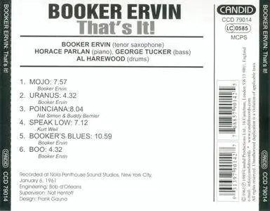 Booker Ervin - That's It! (1961) {Candid CCD 79014 rel 1989}