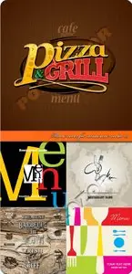 Menu cover for restaurant vector 15
