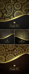 Floral Golden Backgrounds Vector