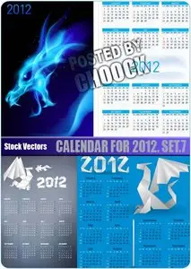 Calendar for 2012. Set.7 - Stock Vector