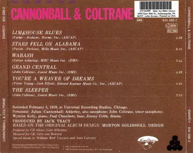 Cannonball Adderley & John Coltrane - Cannonball & Coltrane (1959) [Remastered 1988]