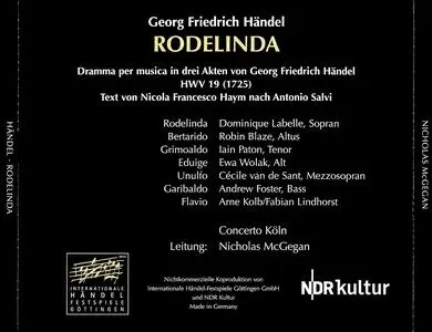 Nicholas McGegan, Concerto Koln - George Frideric Handel: Rodelinda (2008)
