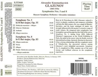 Alexander Anissimov, Moscow Symphony Orchestra - Alexander Glazunov: Orchestral Works Vol. 15: Symphonies Nos. 5 & 8 (2000)