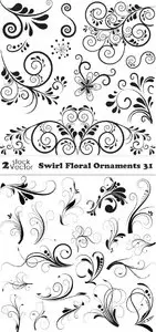 Vectors - Swirl Floral Ornaments 31