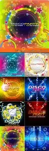 Disco party music flyer template vector