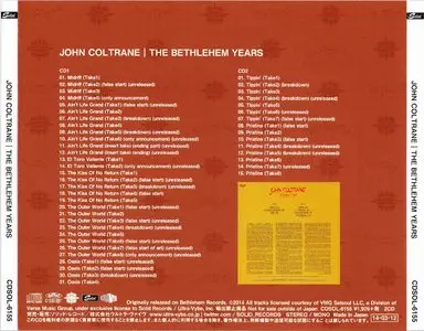 John Coltrane - The Bethlehem Years (1957) {2014 2CD Set Japan Bethlehem Album Collection 1000 CDSOL-6151}