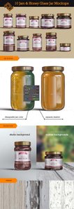 GraphicRiver 10 Jelly / Jam / Honey Jars Mockup