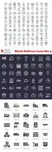 Vectors - Black Delivery Icons Set 3