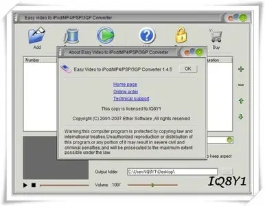 Easy Video to iPod MP4 PSP 3GP Converter 1.4.5