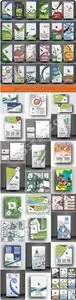 Corporate identity template roll up and brochure business card vector