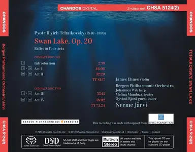 James Ehnes, Neeme Järvi, Bergen Philharmonic - Pyotr Tchaikovsky: Swan Lake (2013)