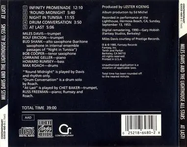 Miles Davis and The Lighthouse All-Stars - At Last! (1953) {Contemporary OJCCD-480-2 rel 1990}