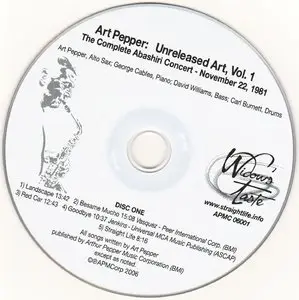 Art Pepper - Unreleased Art, Vol. 1: The Complete Abashiri Concert - November 22, 1981 (2006)