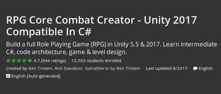 Udemy - RPG Core Combat Creator - Unity 2017 Compatible In C#