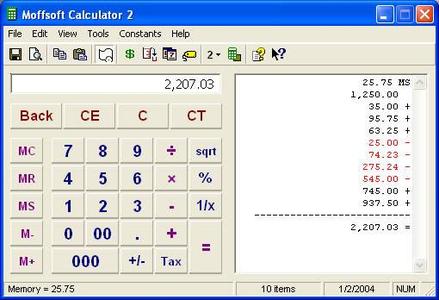 Moffsoft Calculator 2 ver 2.1.1.30