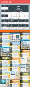 Desk calendar 2016 vector 6