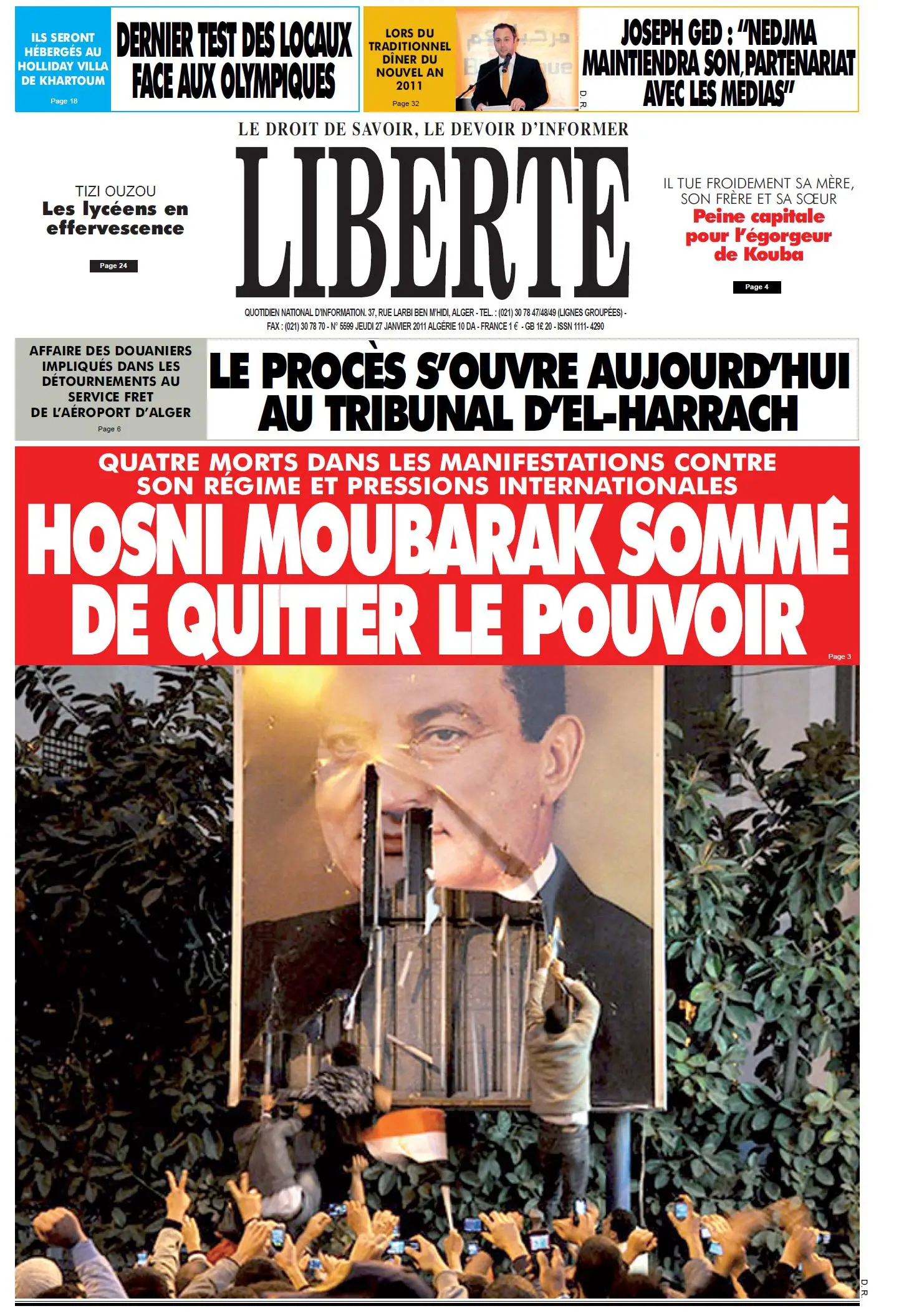 LA LIBERTE' 27 JANVIER 2011