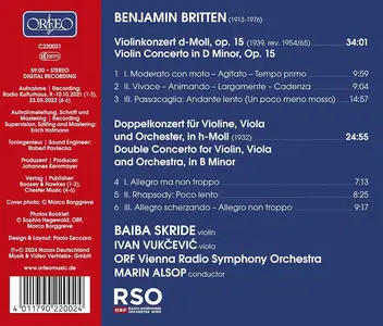 Baiba Skride, Marin Alsop, ORF Vienna Radio Symphony Orchestra - Benjamin Britten: Violin Concerto; Double Concerto (2024)