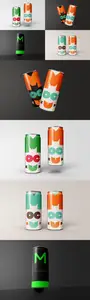 Thin Soda Can Mockup 9XN759T