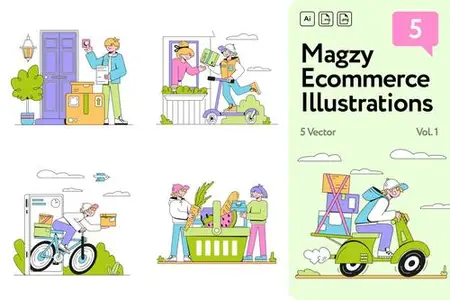 Magzy Ecommerce, Shopping Illustrations Vol.1 9S6C548