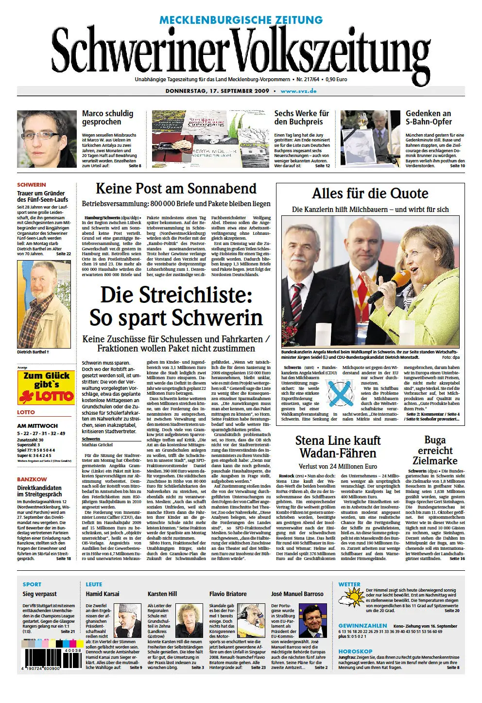 Schweriner Volkszeitung 17.09.2009