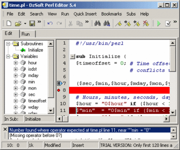 DzSoft Perl Editor 5.8.9.2