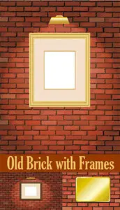 Old Brick with Frames Vector