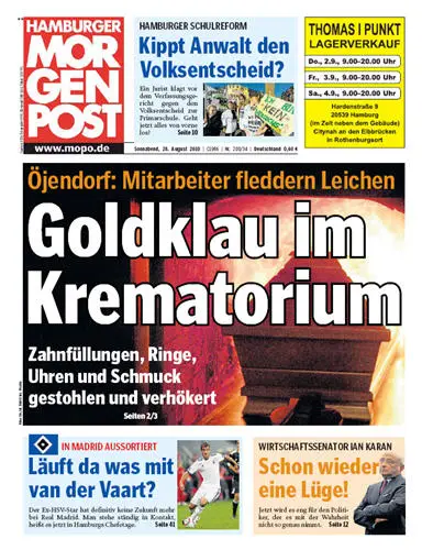Hamburger Morgenpost vom 28 August 2010