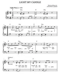 Light My Candle - Jonathan Larson, Rent Movie (Easy Piano)